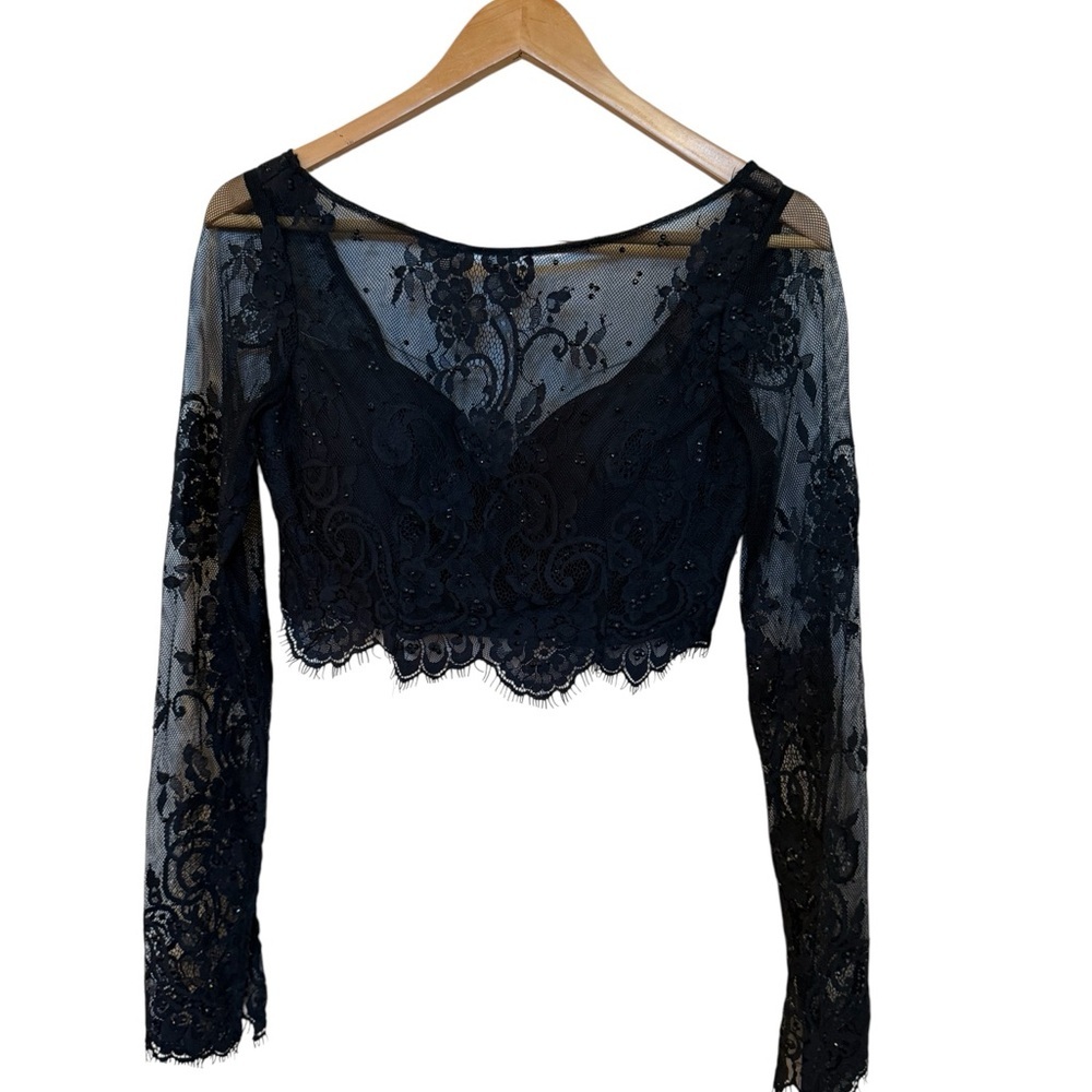 Sherri Hill beaded crop top whimsical - Picture 3 of 10